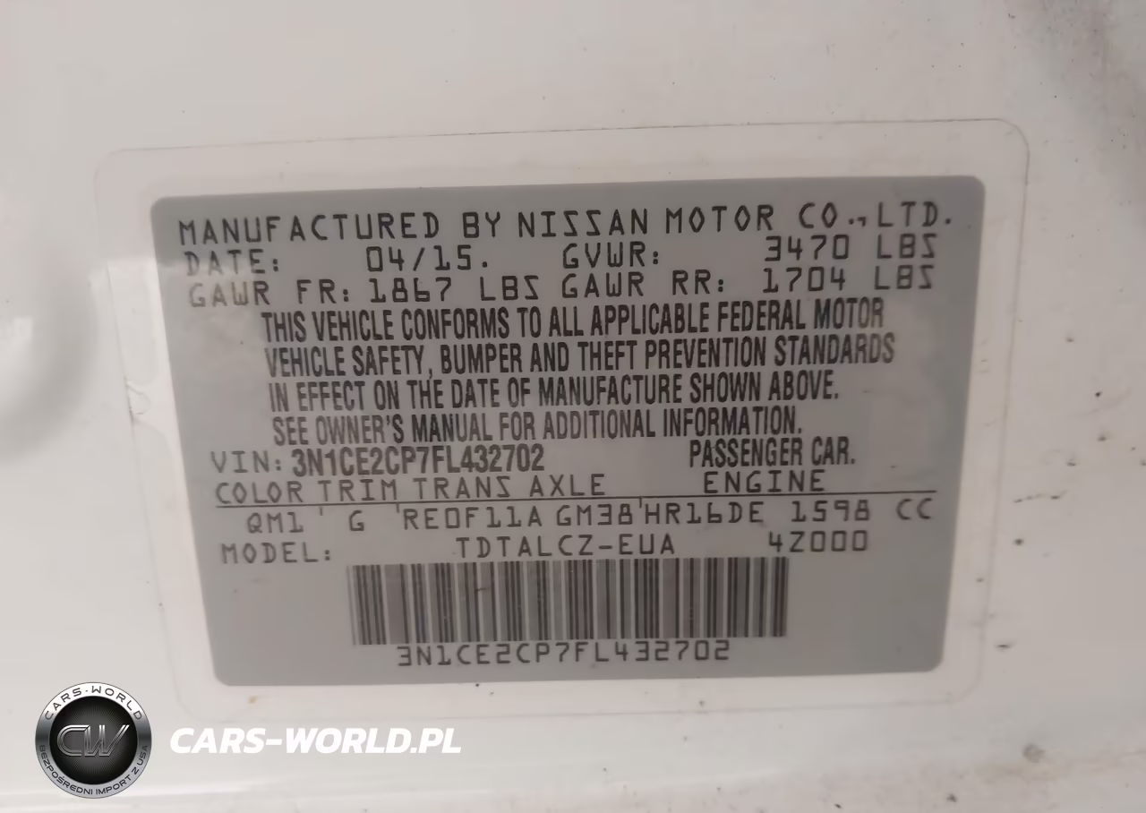 2015 Nissan Versa Note S (Sr)-S Plus-Sl-Sr-Sv VIN:3N1CE2CP7FL432702 - 9