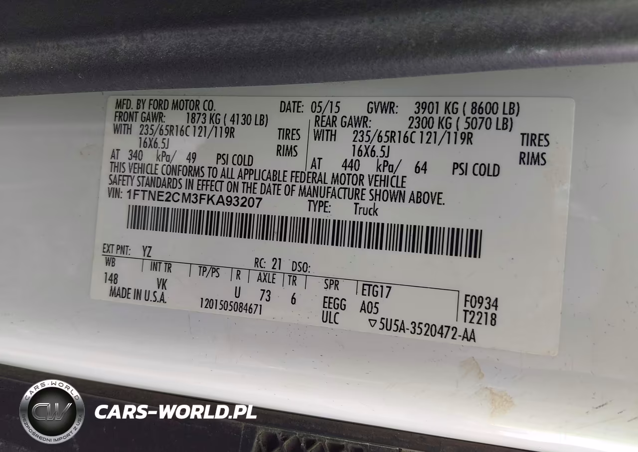 2015 Ford Transit-150 VIN:1FTNE2CM3FKA93207 - 9