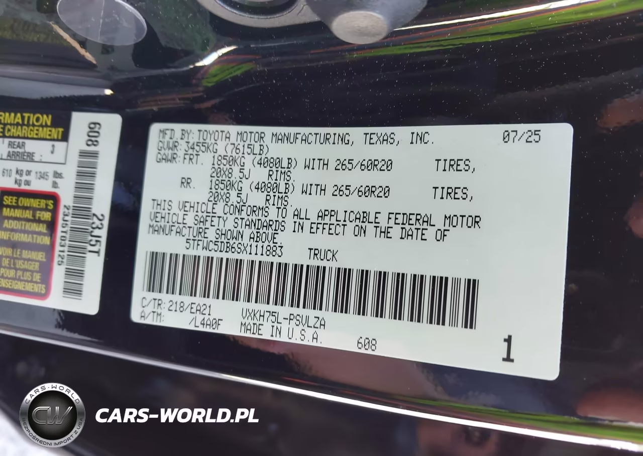 2025 Toyota Tundra Hybrid Limited Crewmax 6.4' Bed VIN:5TFWC5DB6SX111883 - 9