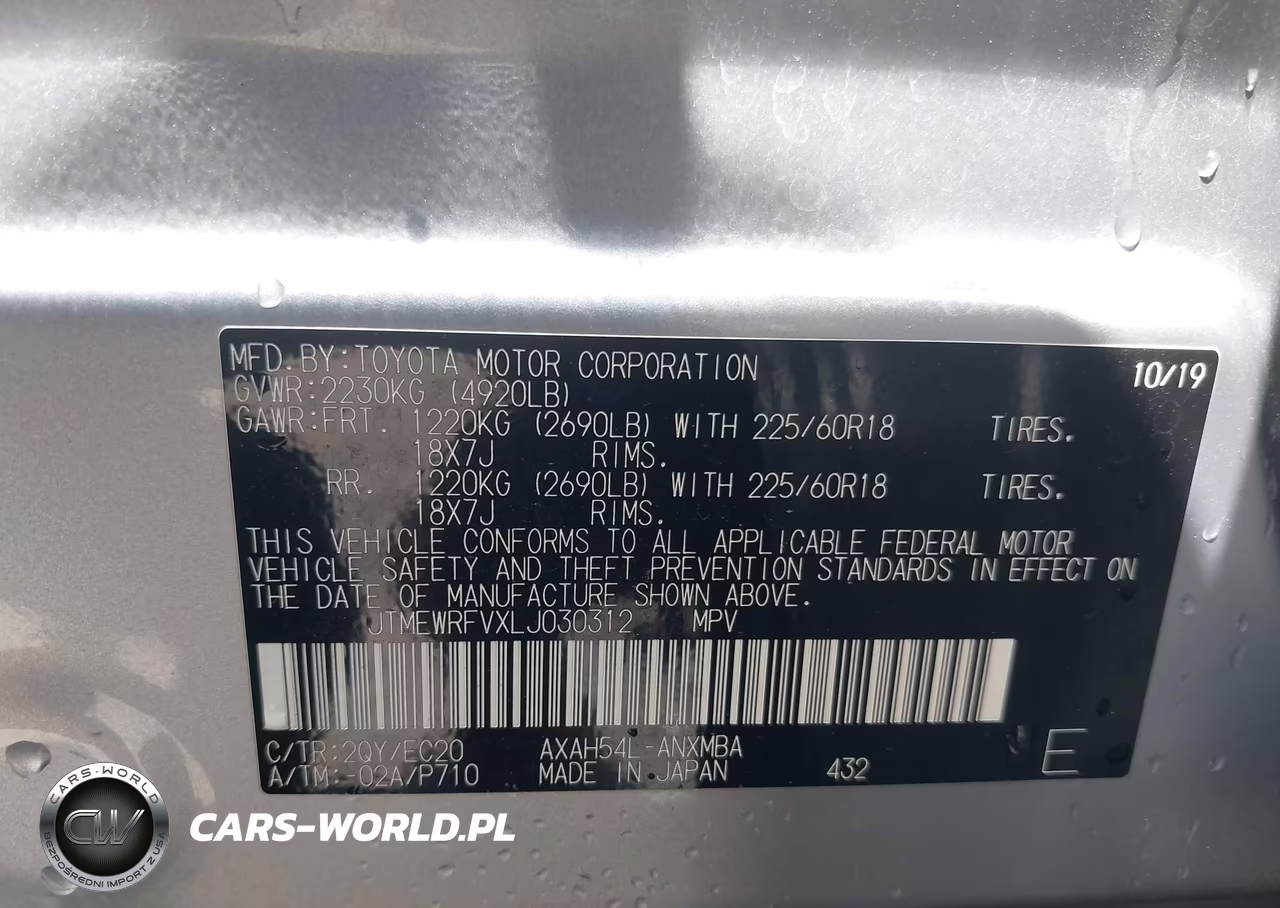 2020 Toyota Rav4 Hybrid Xse VIN:JTMEWRFVXLJ030312 - 9