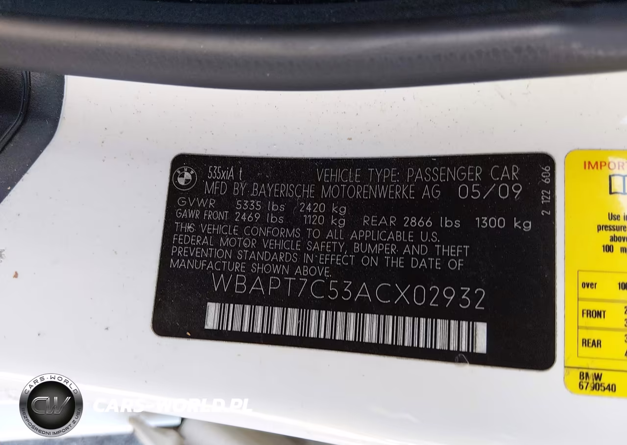 2010 BMW 535I xDrive VIN:WBAPT7C53ACX02932 - 9