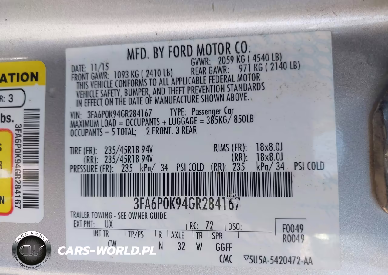 2016 Ford Fusion Titanium VIN:3FA6P0K94GR284167 - 9