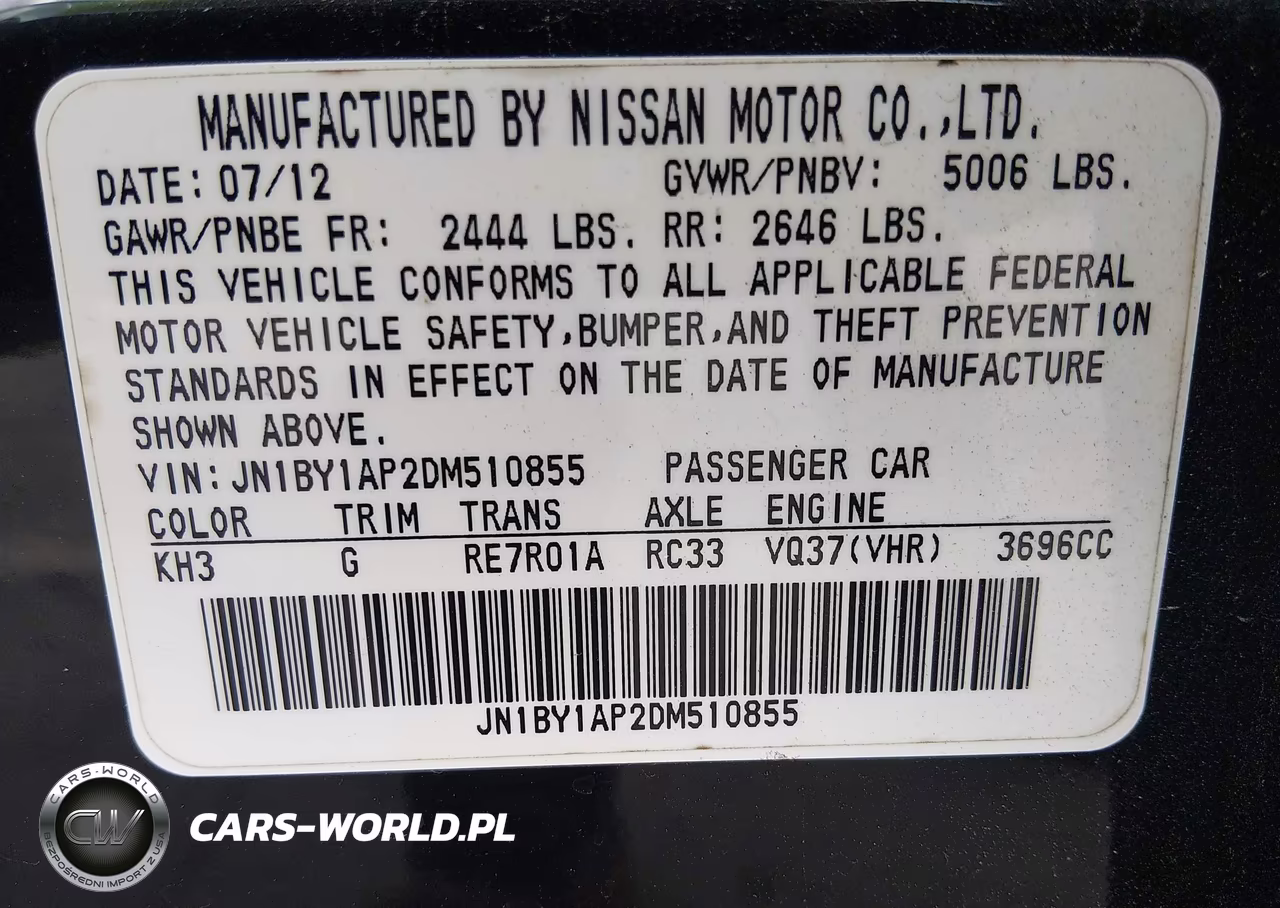 2013 INFINITI M37 VIN:JN1BY1AP2DM510855 - 9
