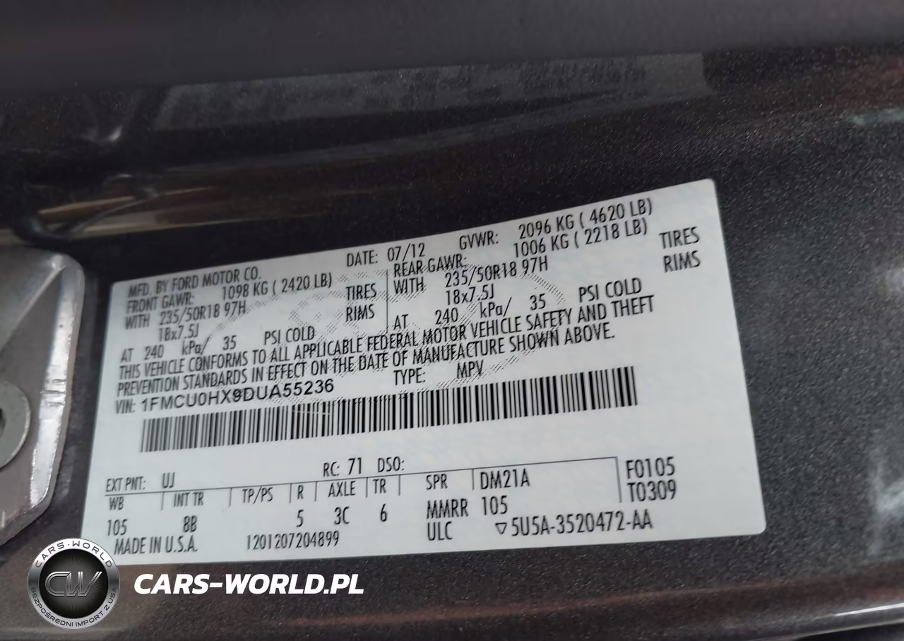 2013 Ford Escape Sel VIN:1FMCU0HX9DUA55236 - 9