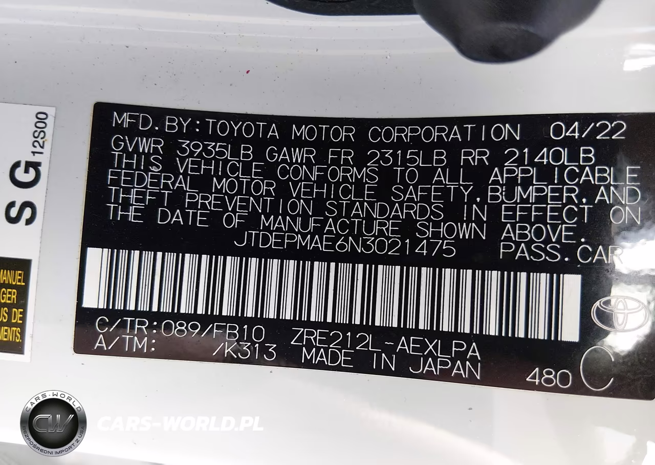 2022 Toyota Corolla Le VIN:JTDEPMAE6N3021475 - 9