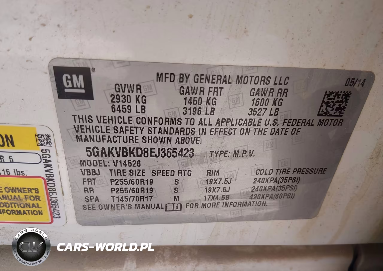 2014 Buick Enclave Leather VIN:5GAKVBKD8EJ365423 - 9