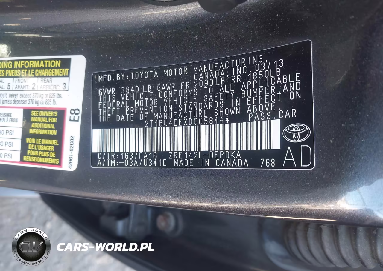 2013 Toyota Corolla L VIN:2T1BU4EEXDC058444 - 9