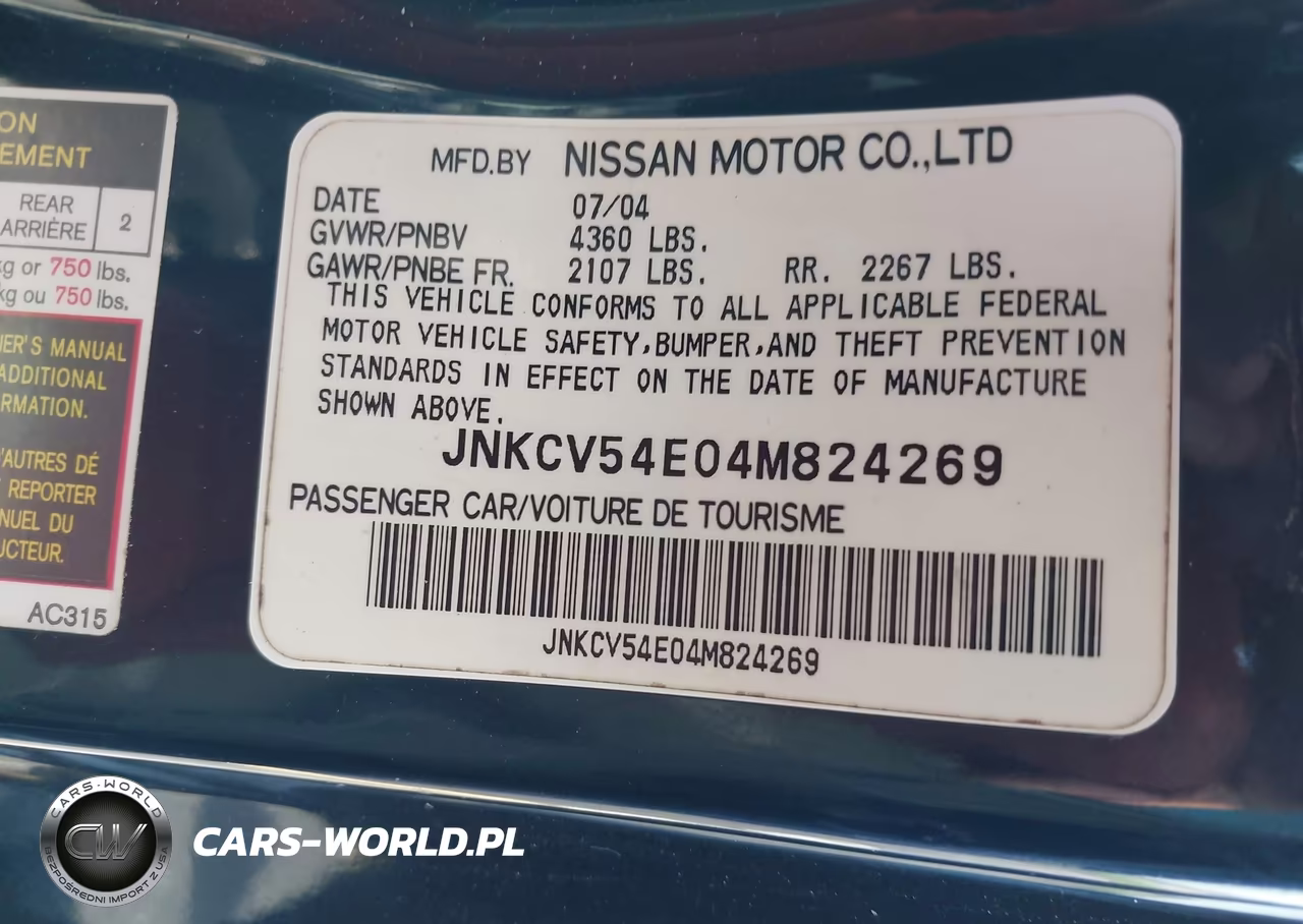 2004 Infiniti G35 VIN:JNKCV54E04M824269 - 9