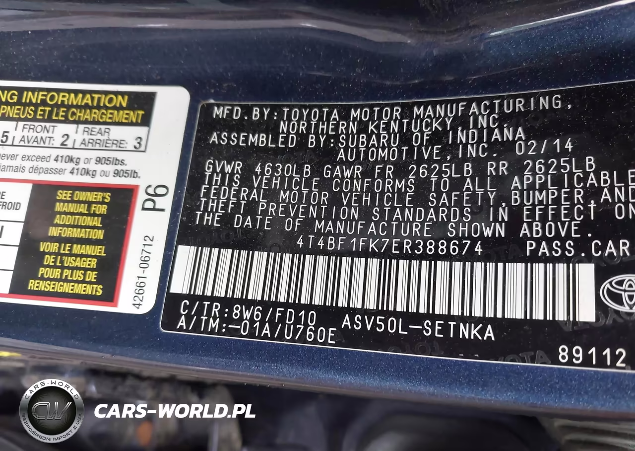 2014 Toyota Camry Le VIN:4T4BF1FK7ER388674 - 9
