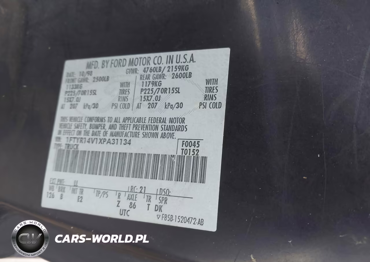 1999 Ford Ranger Xl-Xlt VIN:1FTYR14V1XPA31134 - 9