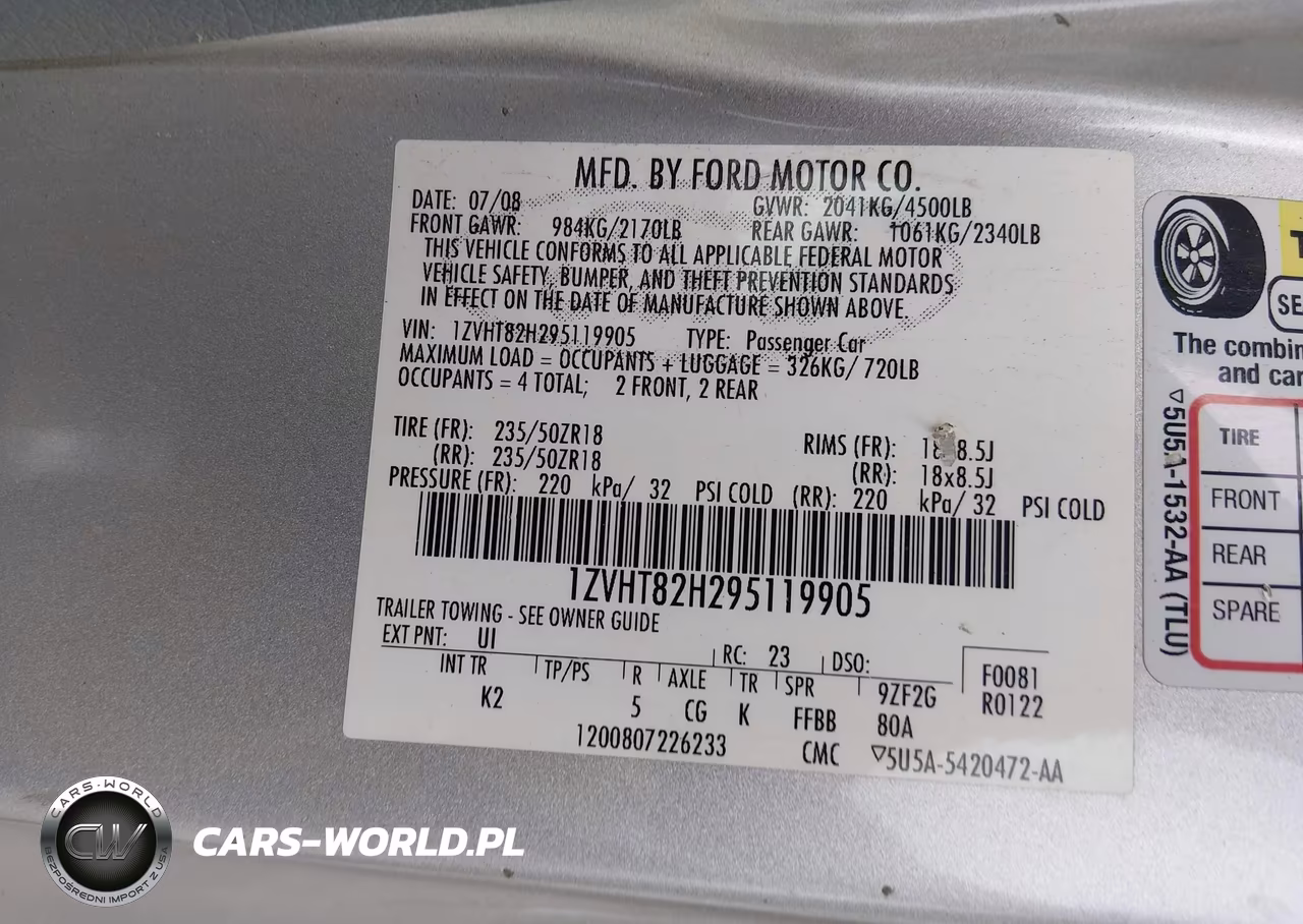 2009 Ford Mustang Gt-Gt Premium VIN:1ZVHT82H295119905 - 9