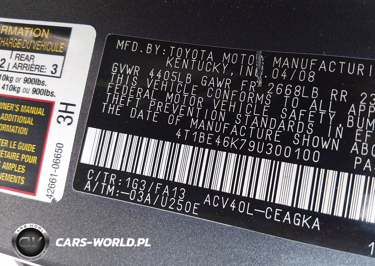 2009 Toyota Camry Xle VIN:4T1BE46K79U300100 - 9
