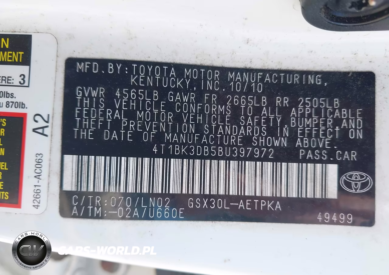 2011 Toyota Avalon Limited VIN:4T1BK3DB5BU397972 - 9