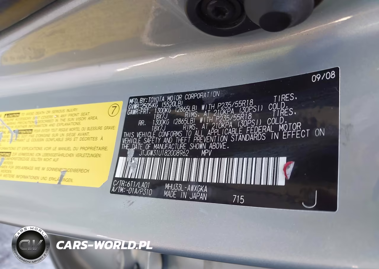 2008 Lexus Rx 400H VIN:JTJGW31U182008962 - 9
