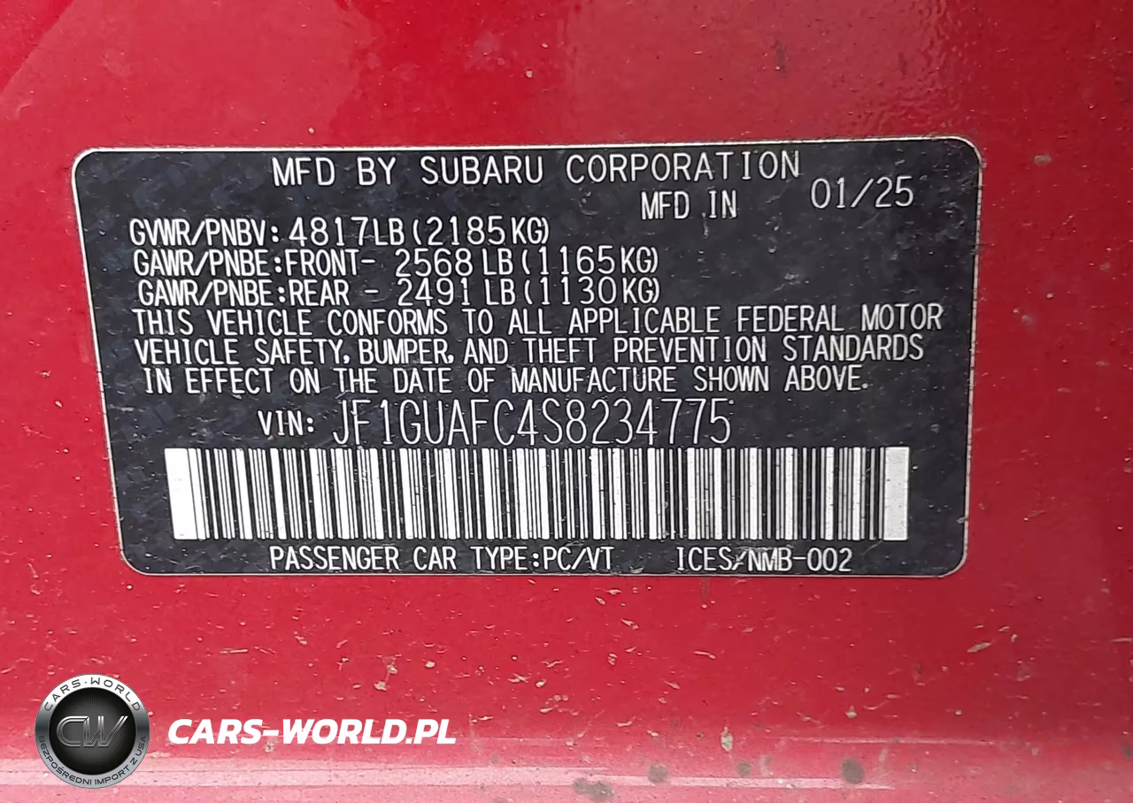 2025 Subaru Impreza Sport 5-Door VIN:JF1GUAFC4S8234775 - 9