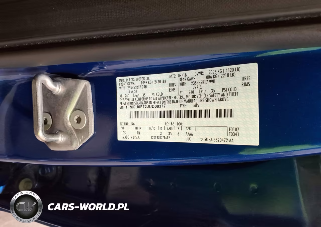 2018 Ford Escape S VIN:1FMCU0F72JUD08377 - 9