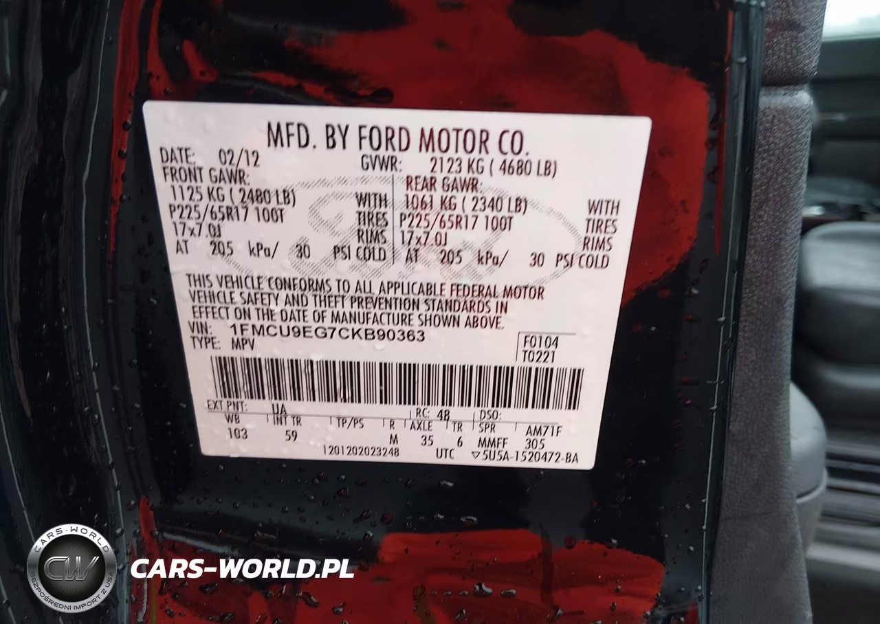 2012 Ford Escape Limited VIN:1FMCU9EG7CKB90363 - 9