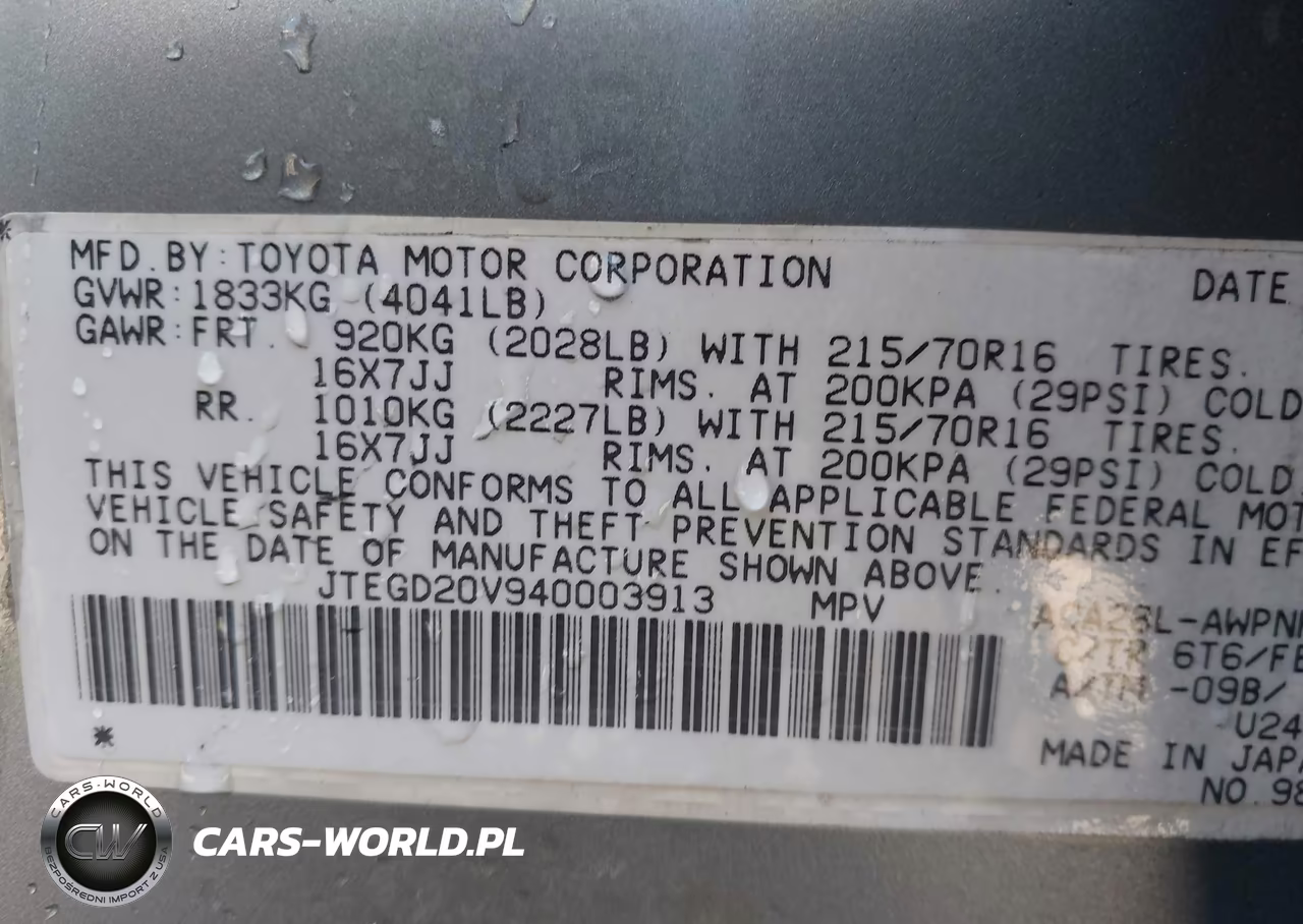 2004 Toyota Rav4 VIN:JTEGD20V940003913 - 9