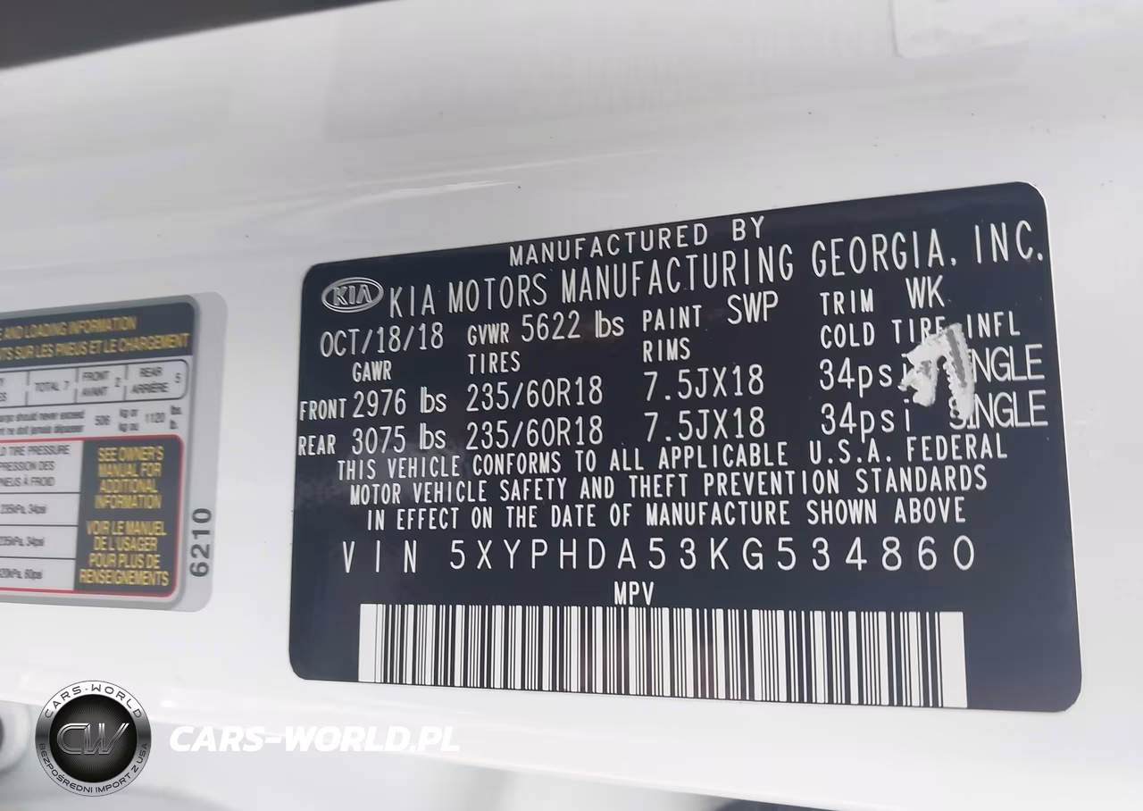 2019 Kia Sorento 3.3L Ex VIN:5XYPHDA53KG534860 - 9
