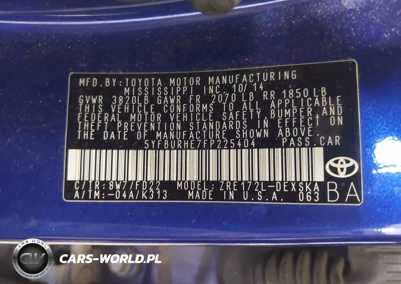 2015 Toyota Corolla S Plus VIN:5YFBURHE7FP225404 - 9