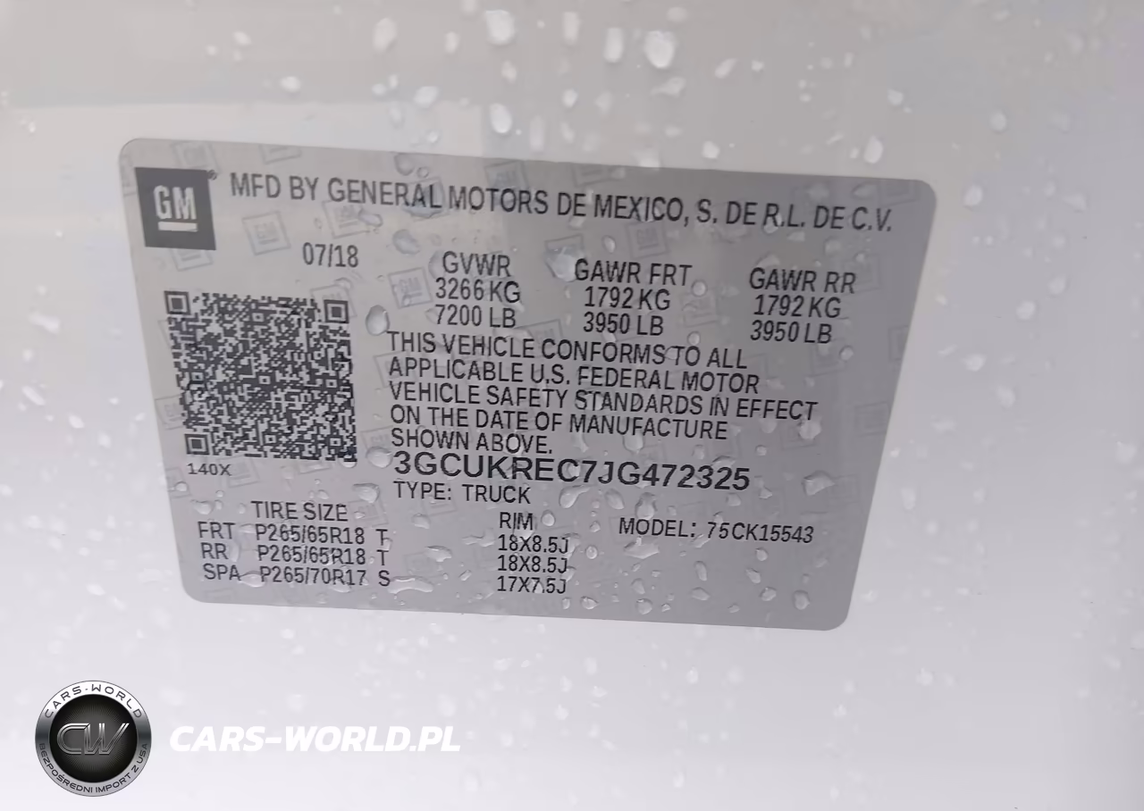 2018 Chevrolet Silverado 1500 2Lt VIN:3GCUKREC7JG472325 - 9