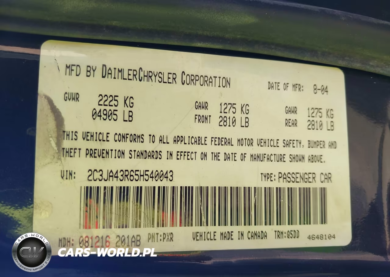 2005 Chrysler 300 VIN:2C3JA43R65H540043 - 9