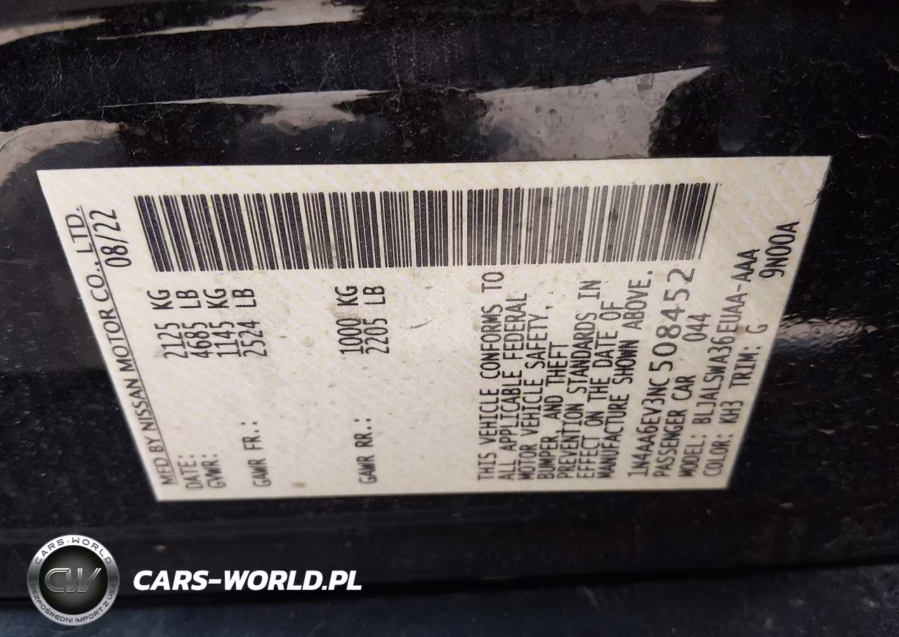 2022 Nissan Maxima Sr Xtronic Cvt VIN:1N4AA6EV3NC508452 - 9