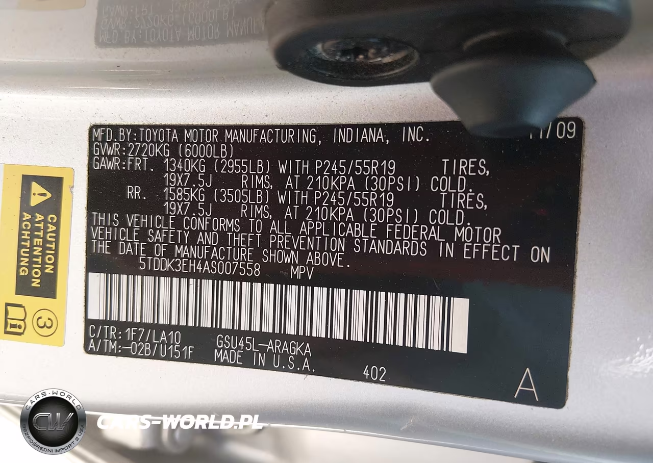 2010 Toyota Highlander Limited V6 VIN:5TDDK3EH4AS007558 - 9