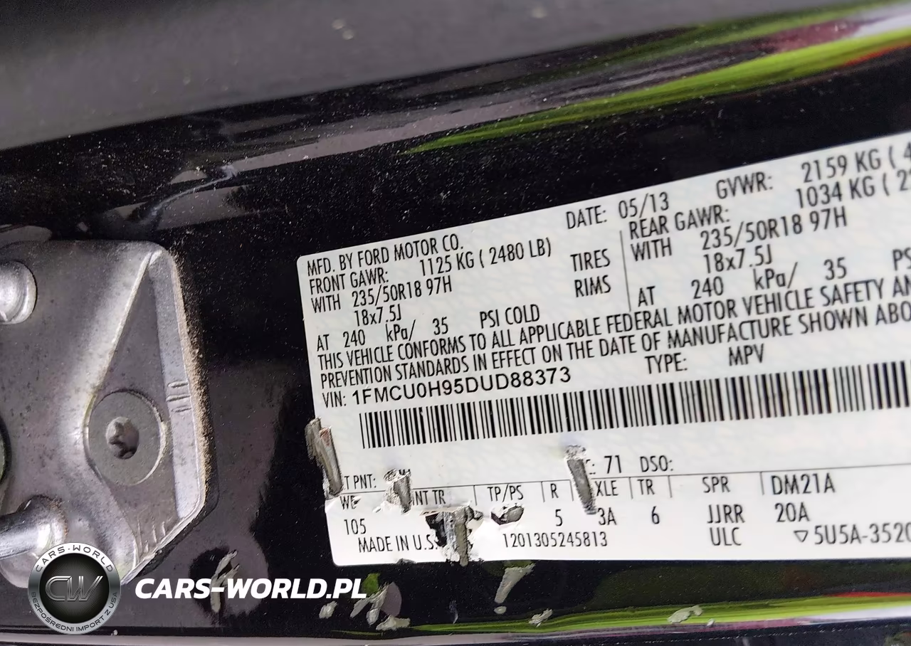 2013 Ford Escape Sel VIN:1FMCU0H95DUD88373 - 9