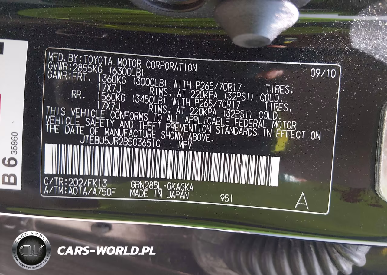 2011 Toyota 4Runner Sr5 V6 VIN:JTEBU5JR2B5036510 - 9
