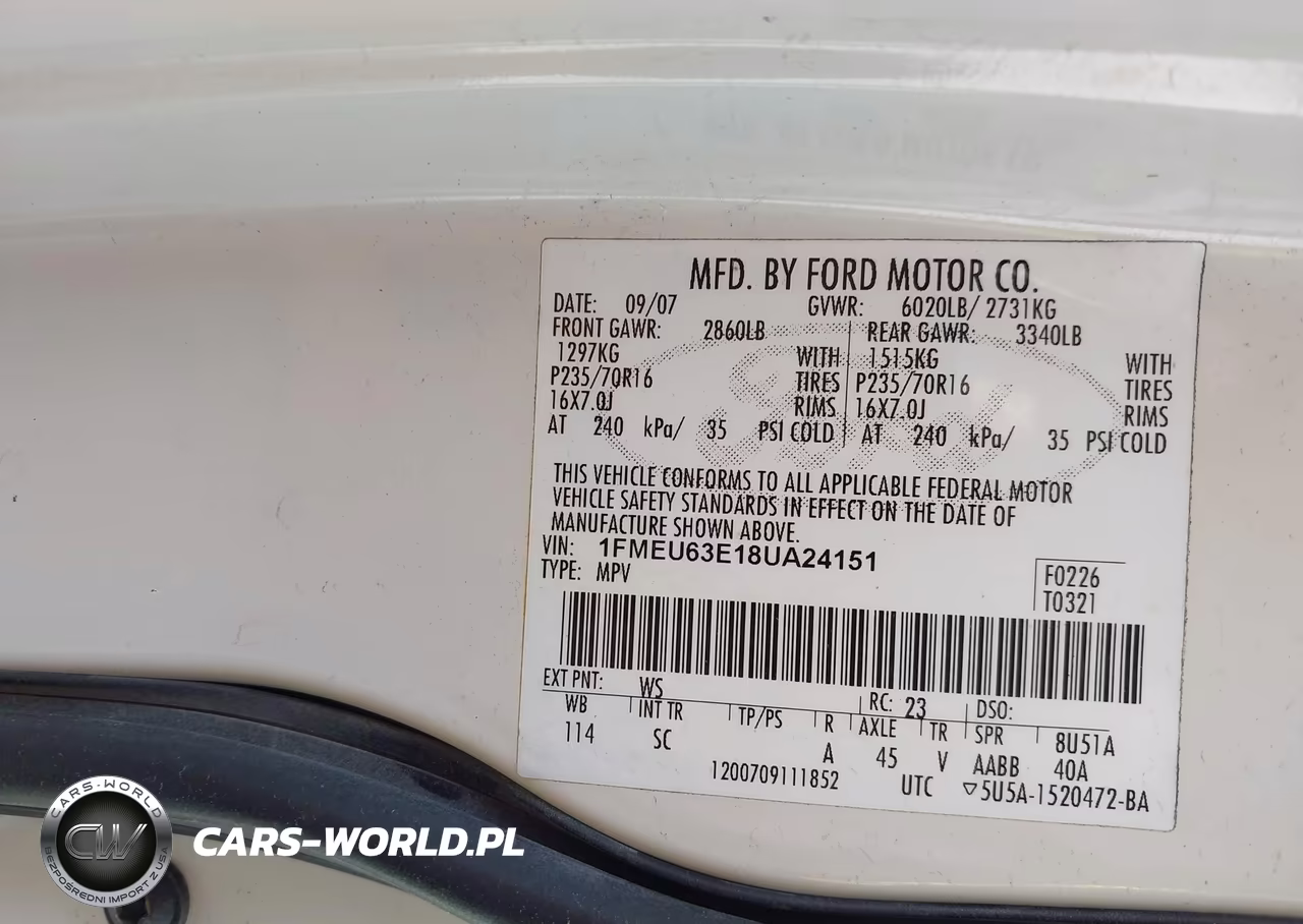 2008 Ford Explorer Xlt VIN:1FMEU63E18UA24151 - 9