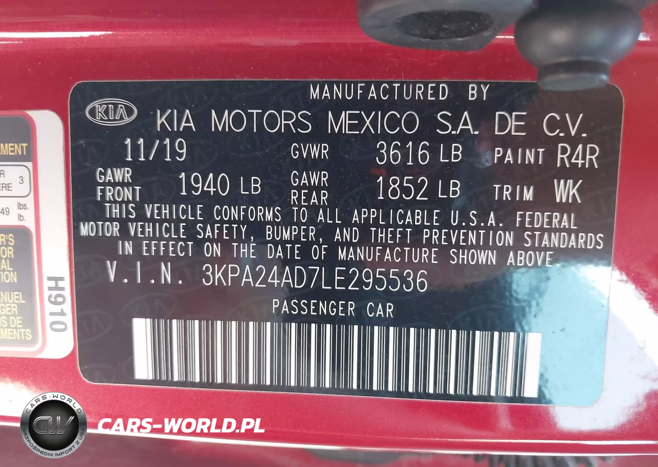 2020 Kia Rio S VIN:3KPA24AD7LE295536 - 9