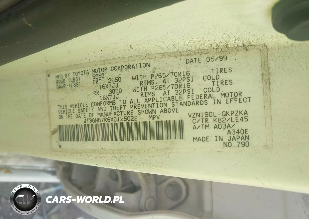 1999 Toyota 4Runner Limited V6 VIN:JT3GN87R6X0125022 - 9