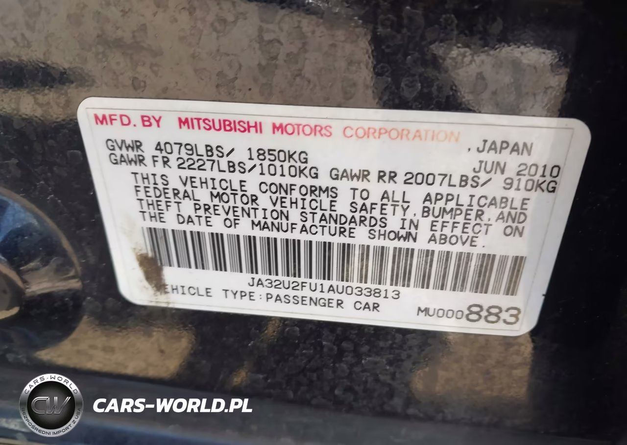 2010 Mitsubishi Lancer Es VIN:JA32U2FU1AU033813 - 9