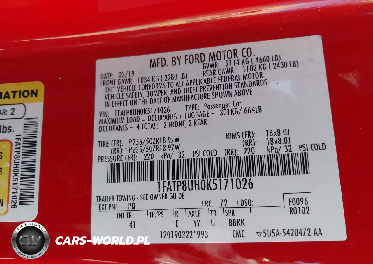 2019 Ford Mustang Ecoboost Premium VIN:1FATP8UH0K5171026 - 9