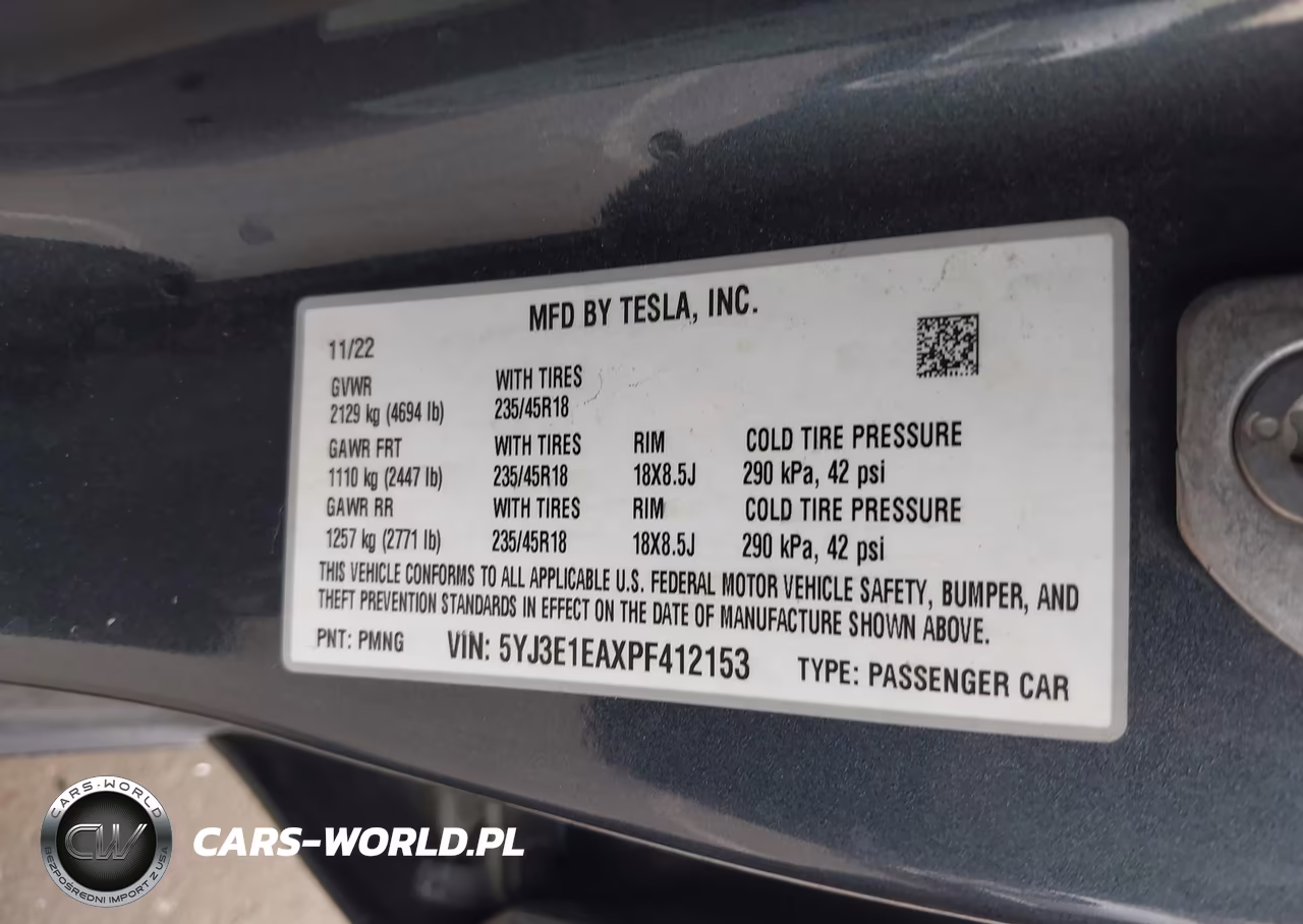 2023 Tesla Model 3 Rear-Wheel Drive VIN:5YJ3E1EAXPF412153 - 9