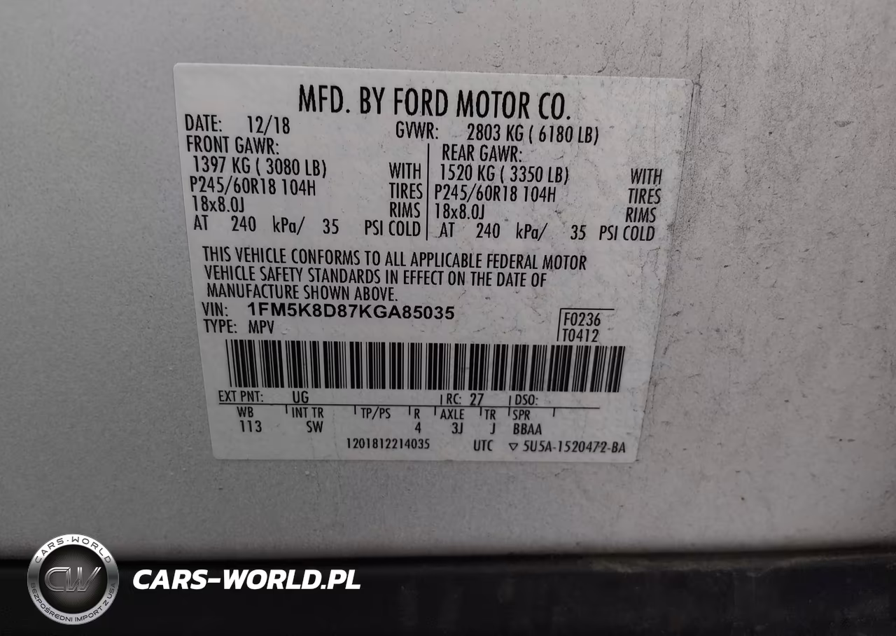 2019 Ford Explorer Xlt VIN:1FM5K8D87KGA85035 - 9