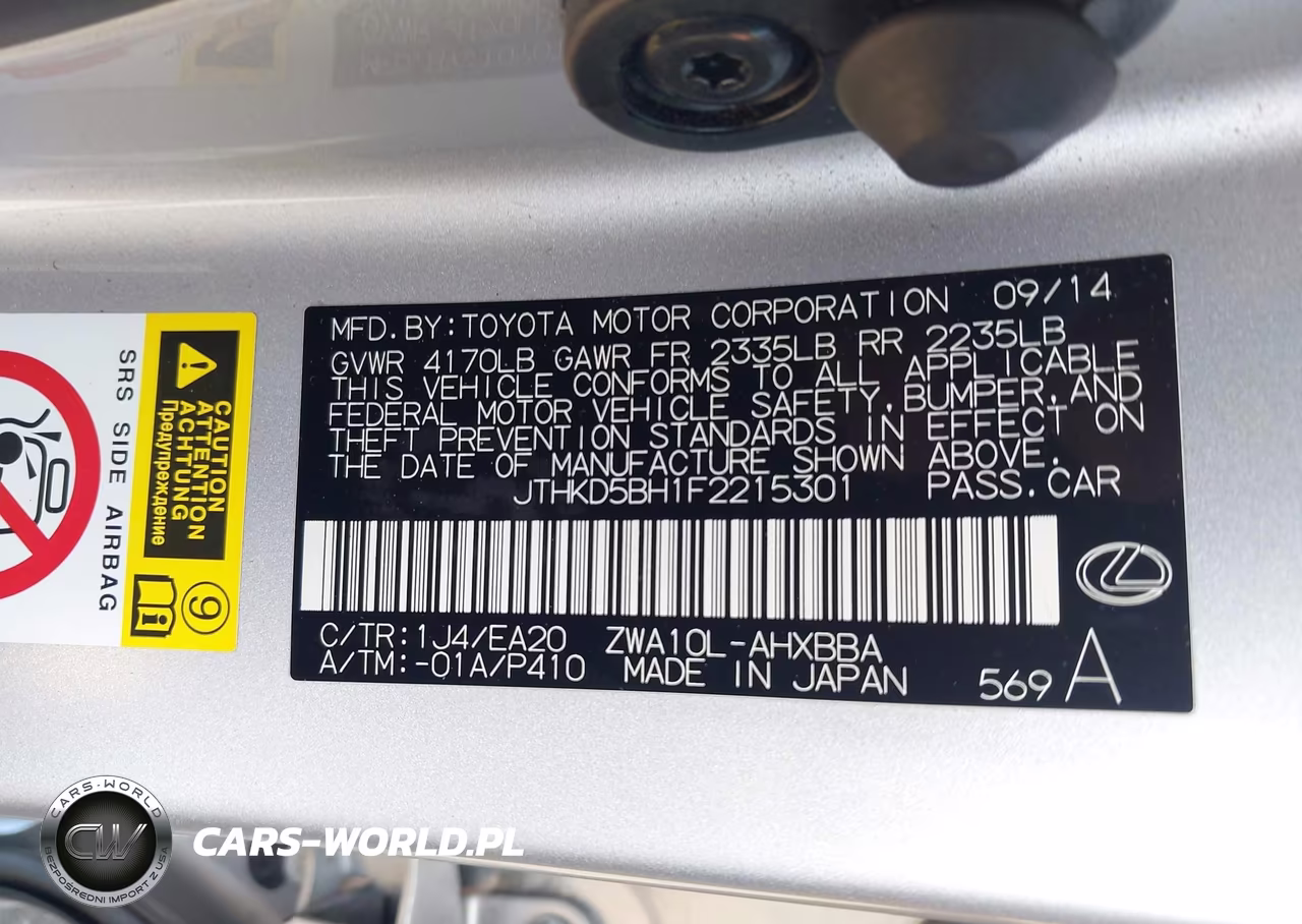2015 Lexus Ct 200H VIN:JTHKD5BH1F2215301 - 9