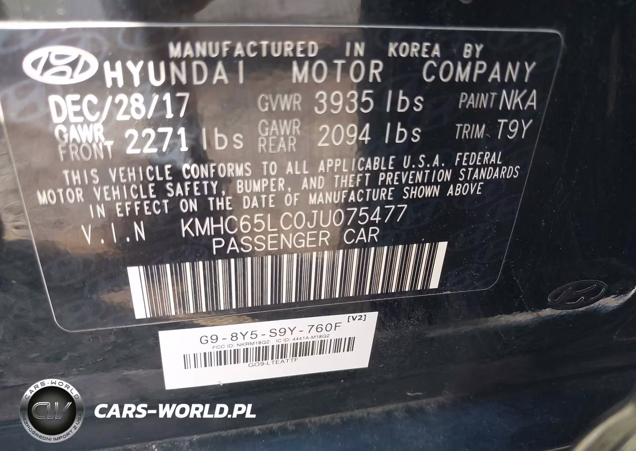 2018 Hyundai Ioniq Hybrid Blue VIN:KMHC65LC0JU075477 - 9