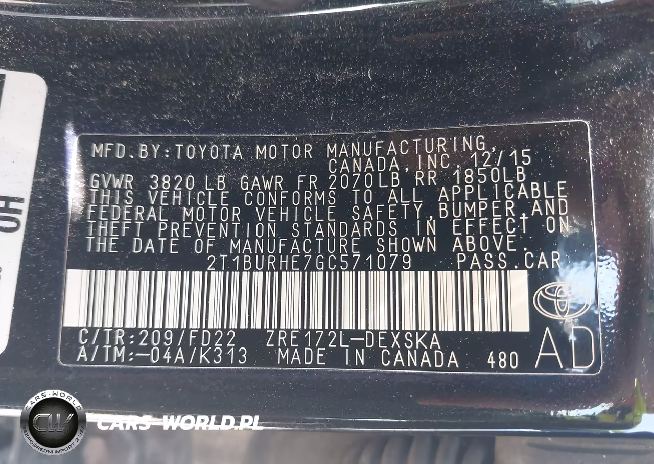 2016 Toyota Corolla S Plus VIN:2T1BURHE7GC571079 - 9
