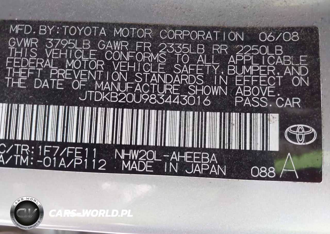 2008 Toyota Prius VIN:JTDKB20U983443016 - 9