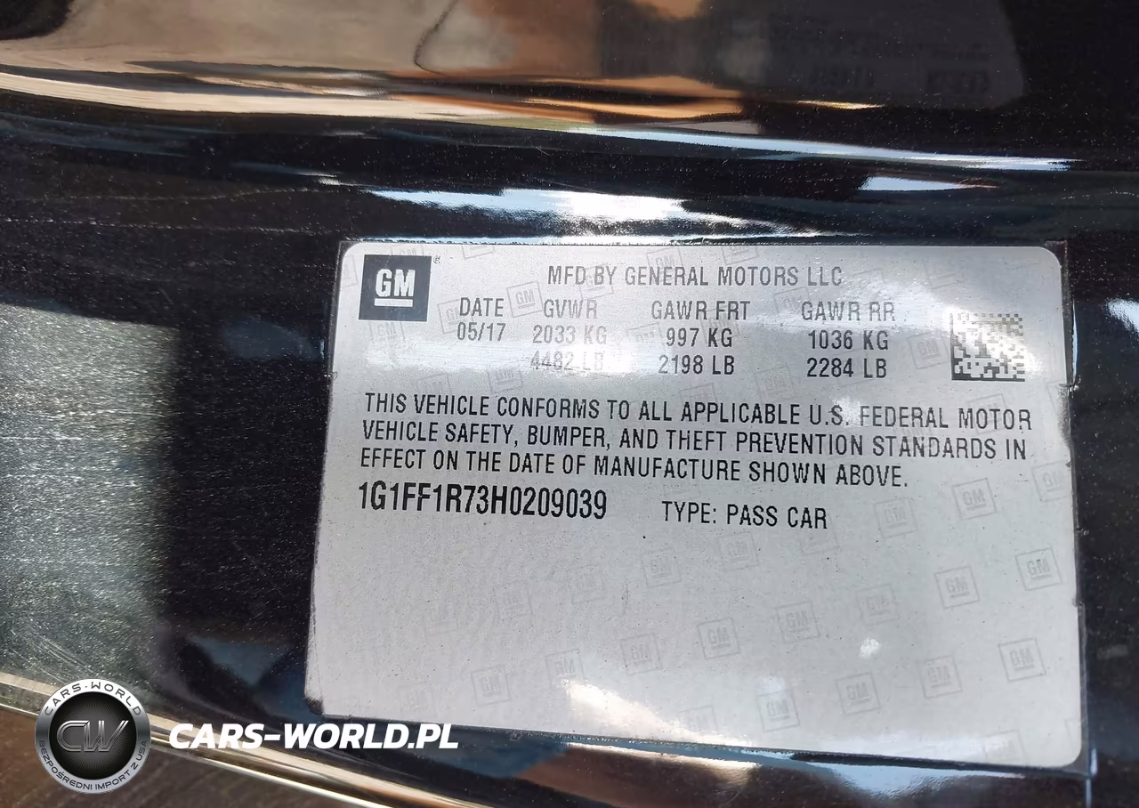 2017 Chevrolet Camaro 1Ss VIN:1G1FF1R73H0209039 - 9