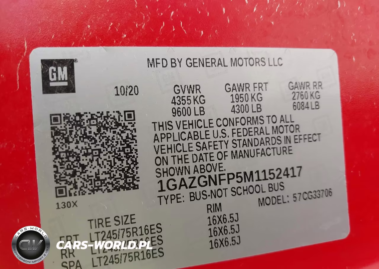 2021 Chevrolet Express Passenger Rwd 3500 Extended Wheelbase Ls VIN:1GAZGNFP5M1152417 - 9