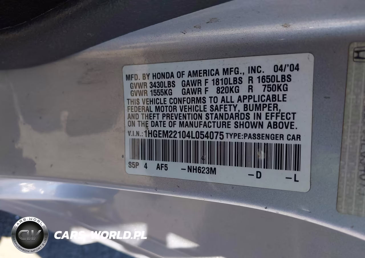 2004 Honda Civic Vp VIN:1HGEM22104L054075 - 9