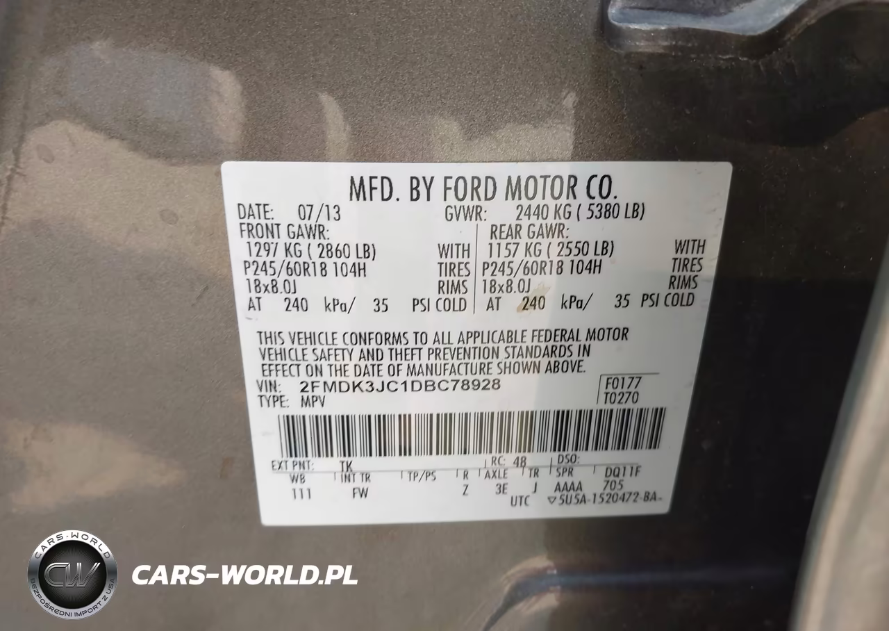 2013 Ford Edge Sel VIN:2FMDK3JC1DBC78928 - 9