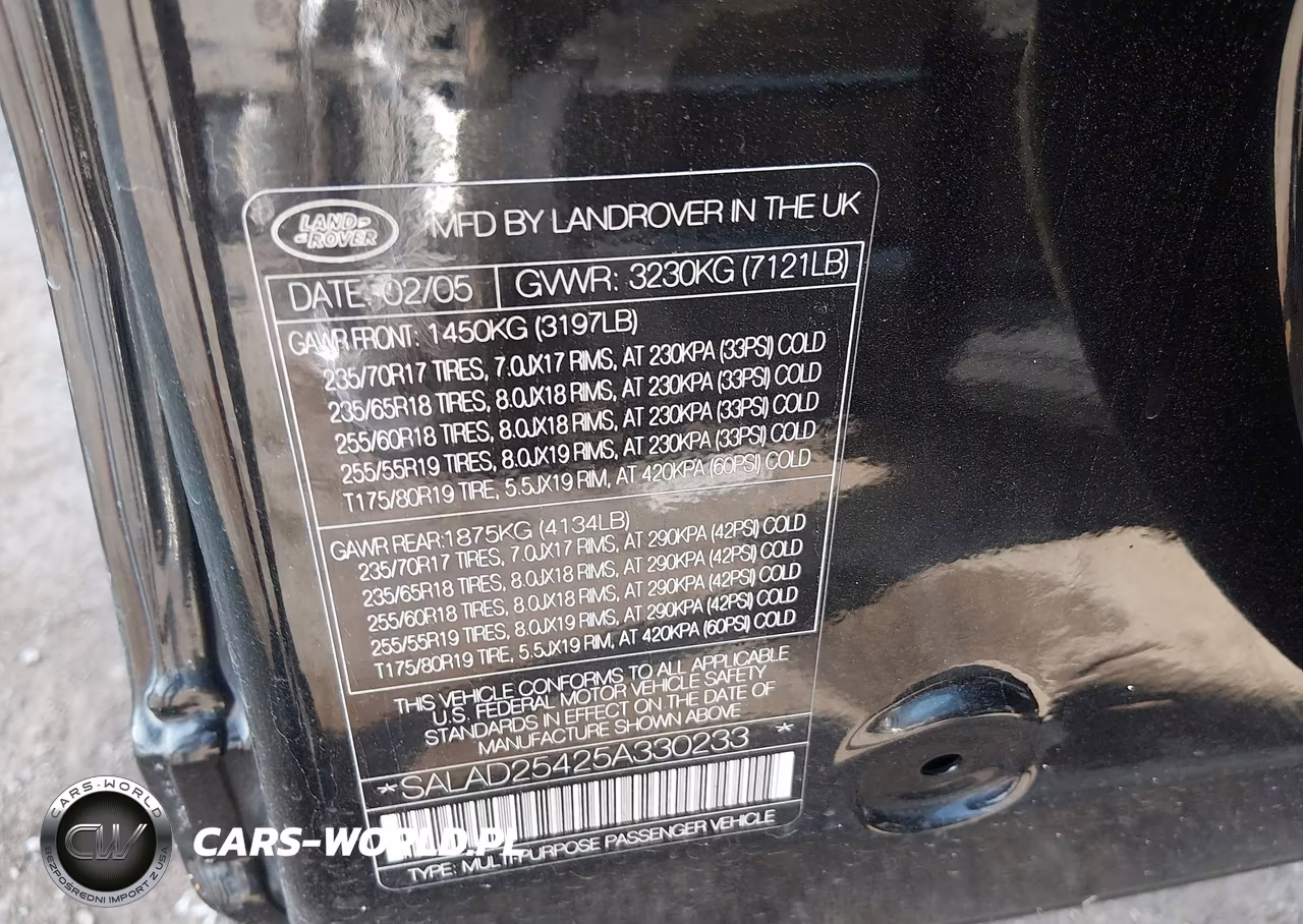 2005 Land Rover Lr3 Se VIN:SALAD25425A330233 - 9