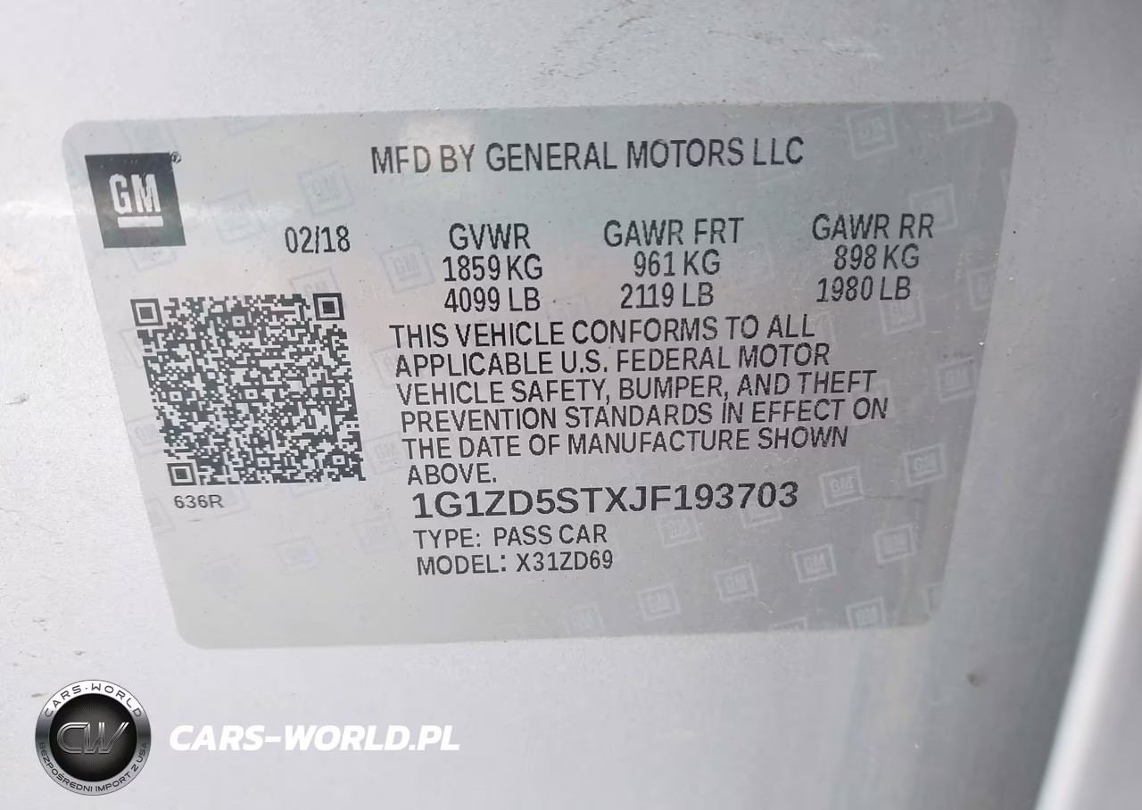 2018 Chevrolet Malibu Lt VIN:1G1ZD5STXJF193703 - 9