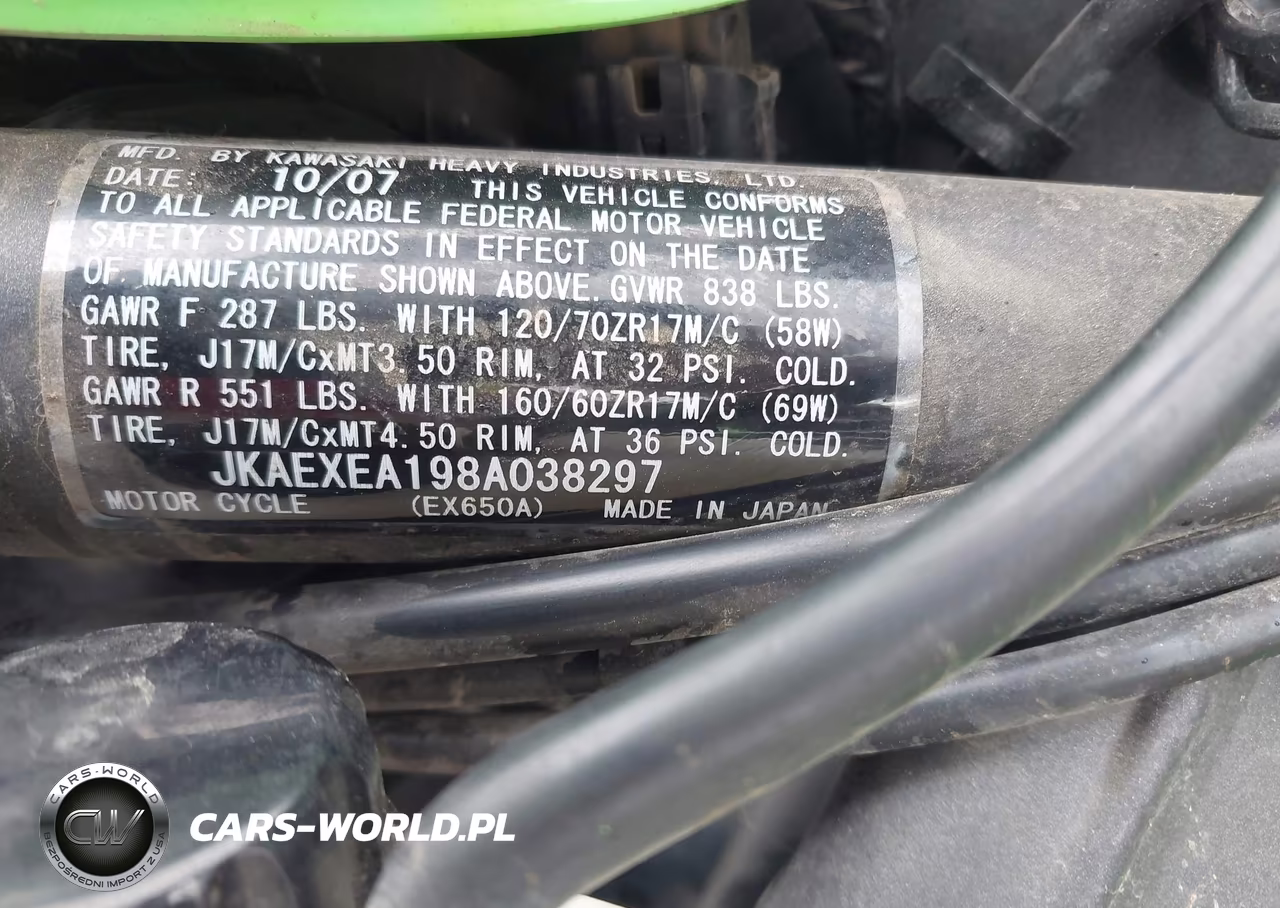 2008 Kawasaki Ex650 A VIN:JKAEXEA198A038297 - 10