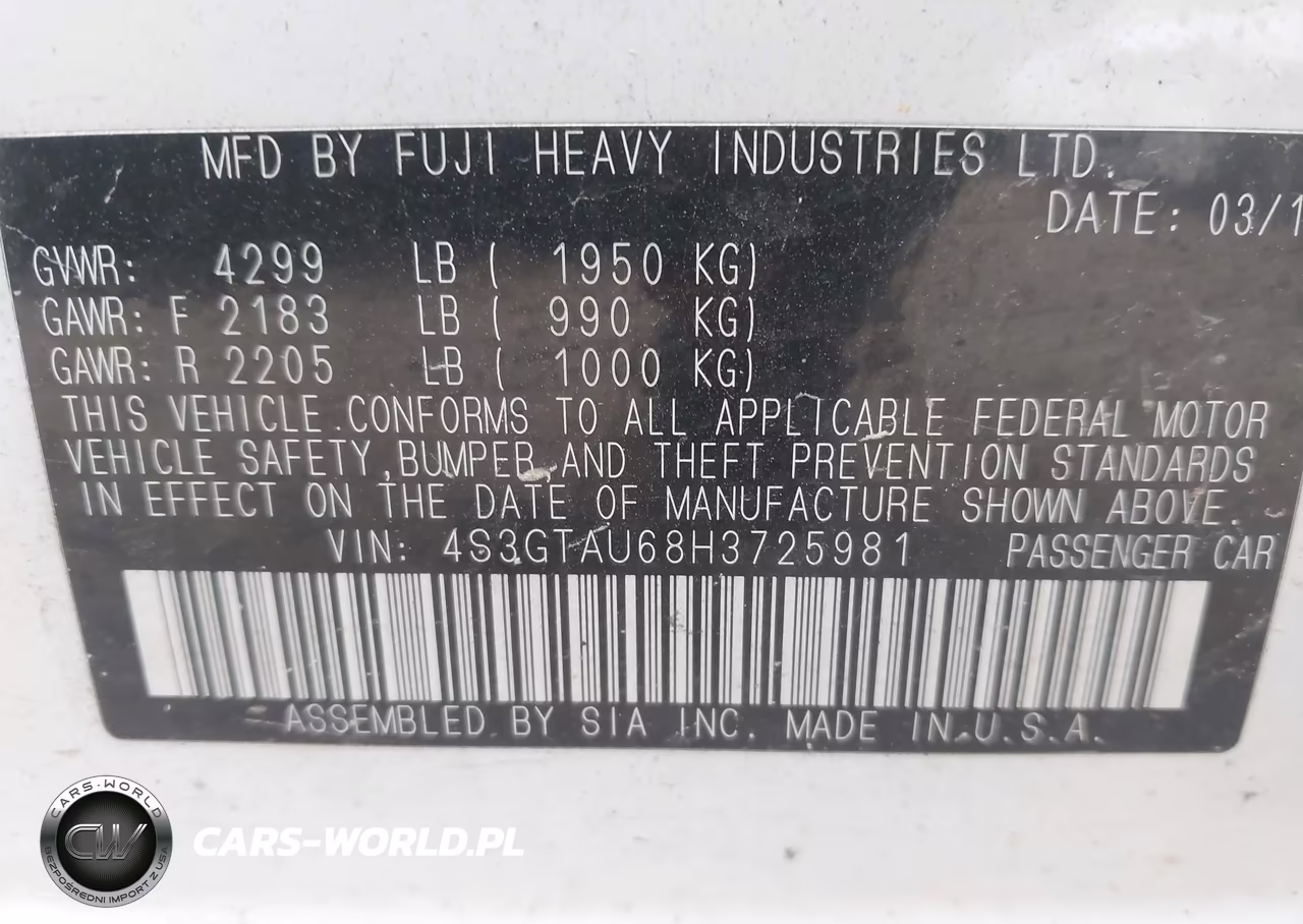 2017 Subaru Impreza 2.0I Limited VIN:4S3GTAU68H3725981 - 9