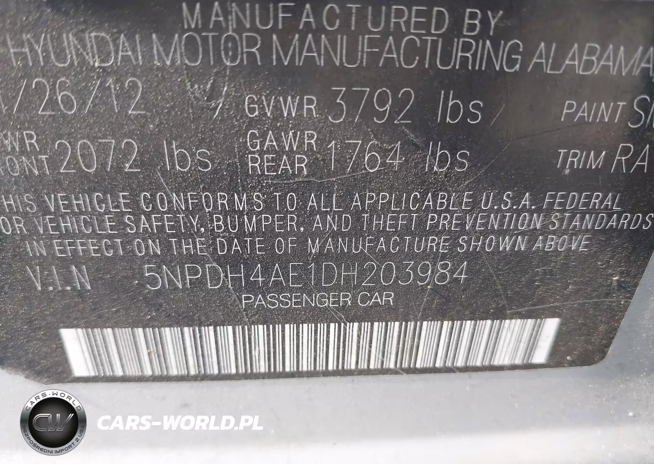 2013 Hyundai Elantra Limited VIN:5NPDH4AE1DH203984 - 9